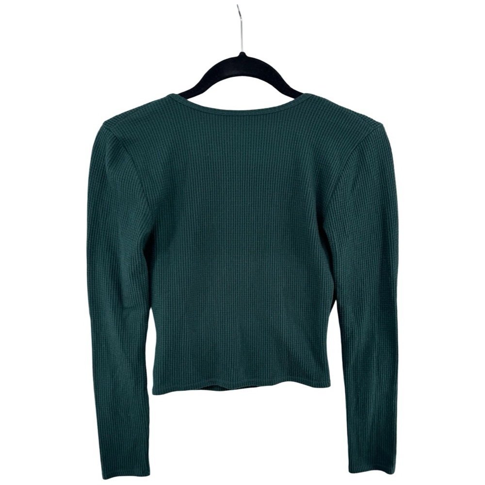 Aerie Dark Green Waffle Wrap Top - Picture 6 of 6